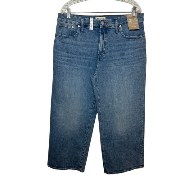 Madewell The Perfect Vintage Wide Leg Jean Full Length Size 32P Blue Wash NWT - Picture 4 of 14